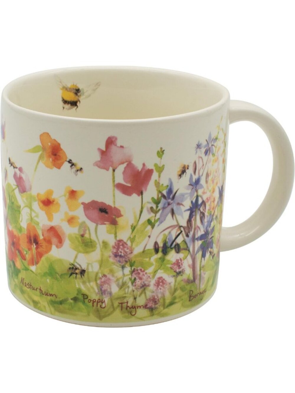 Beautiful Watercolor Bee Garden Coffee Mug - 14 oz with Gift Box - Perfect for